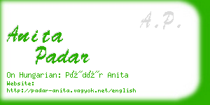 anita padar business card
